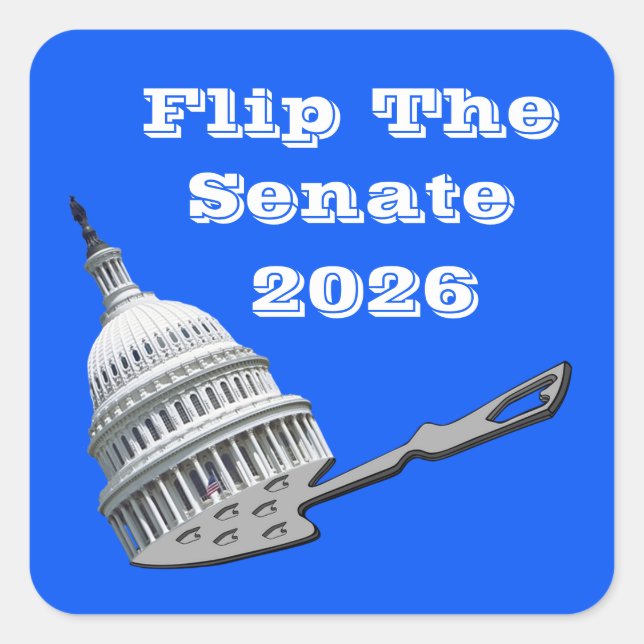 Sticker Carré Flip The Senate Vote Blue 2026 (Devant)