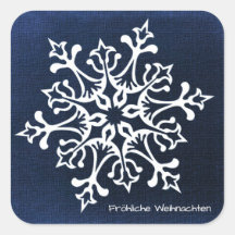 Flocon de neige blanc sur Blue Fröhliche Weihnacht