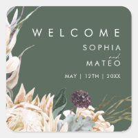 Floral blanc | Accueil Mariage vert foncé
