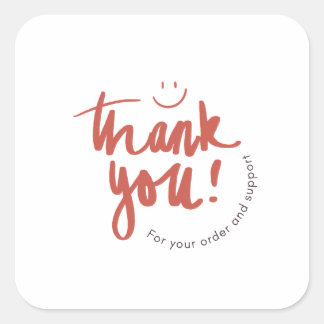 Sticker Carré Floral Thank You Business Card – Small Business 