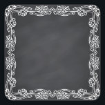 Sticker Carré Flore vierge Faux Chalkboard courbes Personnaliser<br><div class="desc">Un tableau noir ou un tableau blanc propre pour customiser le texte à chaque occasion.</div>