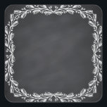 Sticker Carré Flore vierge Faux Chalkboard courbes Personnaliser<br><div class="desc">Un tableau noir ou un tableau blanc propre pour customiser le texte à chaque occasion.</div>