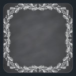 Sticker Carré Flore vierge Faux Chalkboard courbes Personnaliser<br><div class="desc">Un tableau noir ou un tableau blanc propre pour customiser le texte à chaque occasion.</div>