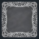 Sticker Carré Flore vierge Faux Chalkboard courbes Personnaliser<br><div class="desc">Un tableau noir ou un tableau blanc propre pour customiser le texte à chaque occasion.</div>