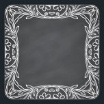 Sticker Carré Flore vierge Faux Chalkboard courbes Personnaliser<br><div class="desc">Un tableau noir ou un tableau blanc propre pour customiser le texte à chaque occasion.</div>
