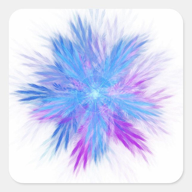 Sticker Carré Floribunda fractal (Devant)