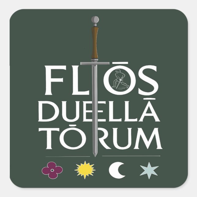 Sticker Carré Flos Duellatorum Édition Verte – Art de l'Épée Méd (Devant)