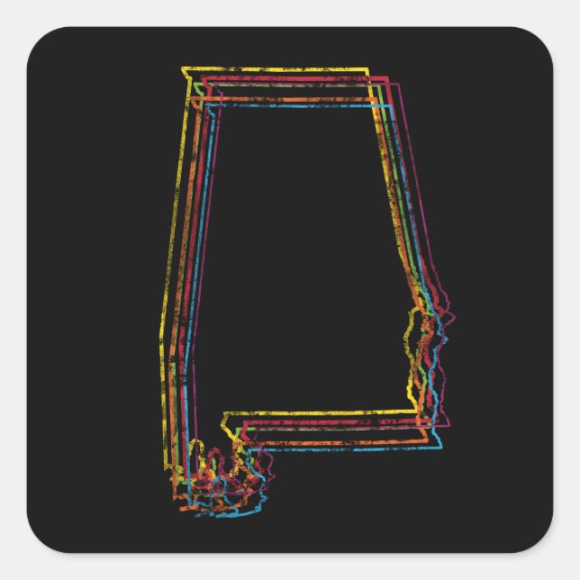 Sticker Carré flou de fierté de l'alabama (Devant)