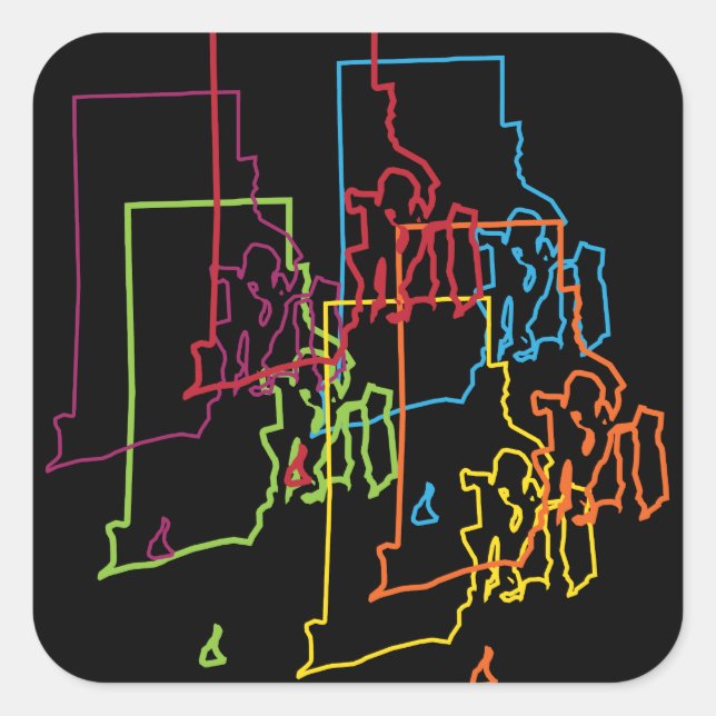 Sticker Carré flou de fierté de l'île rhode (Devant)