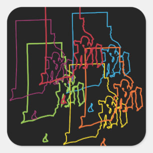 Sticker Carré flou de fierté de l'île rhode