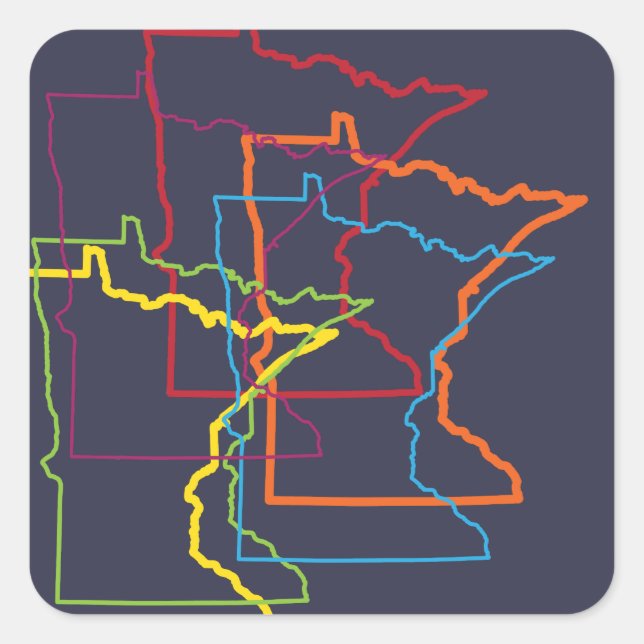 Sticker Carré flou de la fierté du minnesota (Devant)