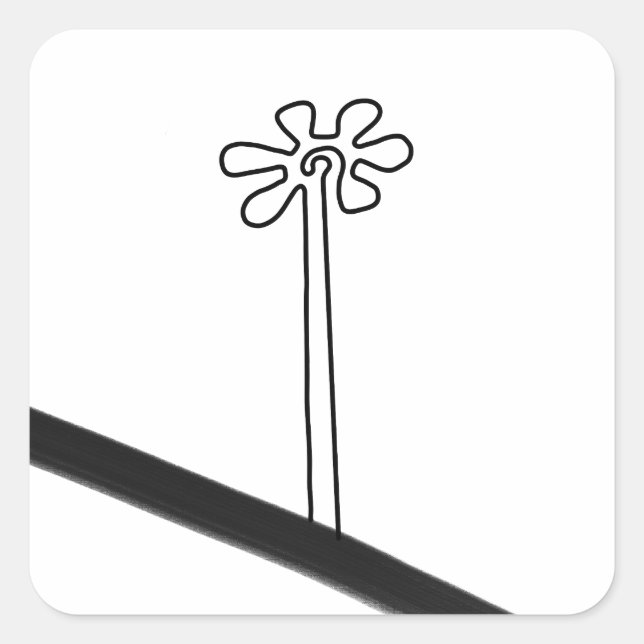 Sticker Carré Flower Nazca Pérou ancien idole géoglyphe symbole  (Devant)