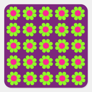 Sticker Carré Flower power personnalisable