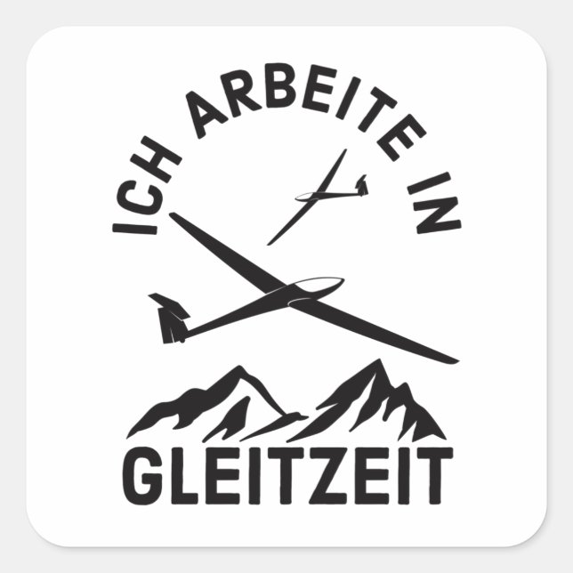 Sticker Carré Flugzeuge Segelflieger Piloten Geschenke (Devant)