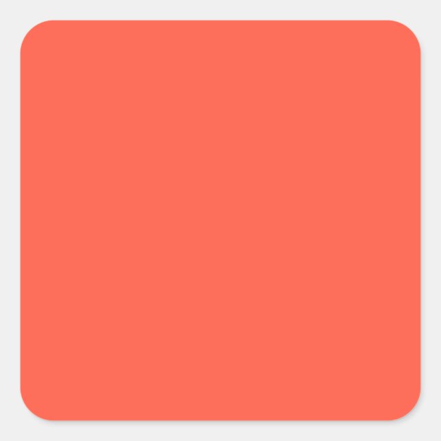 Sticker Carré Fluorescent Orange Apricot Neon Coral Personnalisé (Devant)