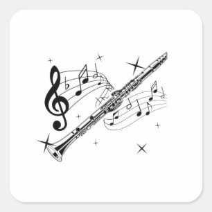Sticker Carré Fluth Music Cadeau d'instruments musicaux Flutist