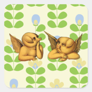 Sticker Carré Flying Angel Pigs with wings Imaginaire Animaux Ar