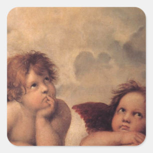 Sticker Carré foi ange Raphael vintage vieille peinture bénédict