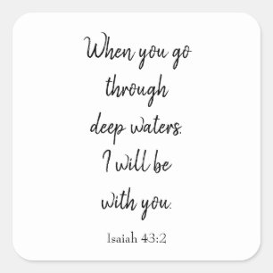 Sticker Carré Foi chrétienne Dieu sera avec vous