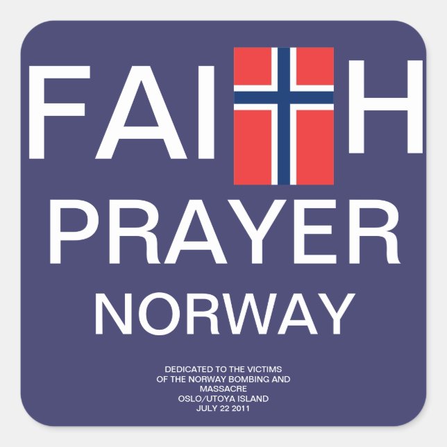 STICKER CARRÉ FOI PRIER NORVÈGE (Devant)