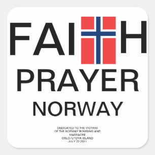 STICKER CARRÉ FOI PRIER NORVÈGE