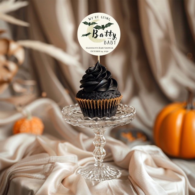 Sticker Carré Folle de bébé Croissant de Lune Baby Shower  (Créateur téléchargé)