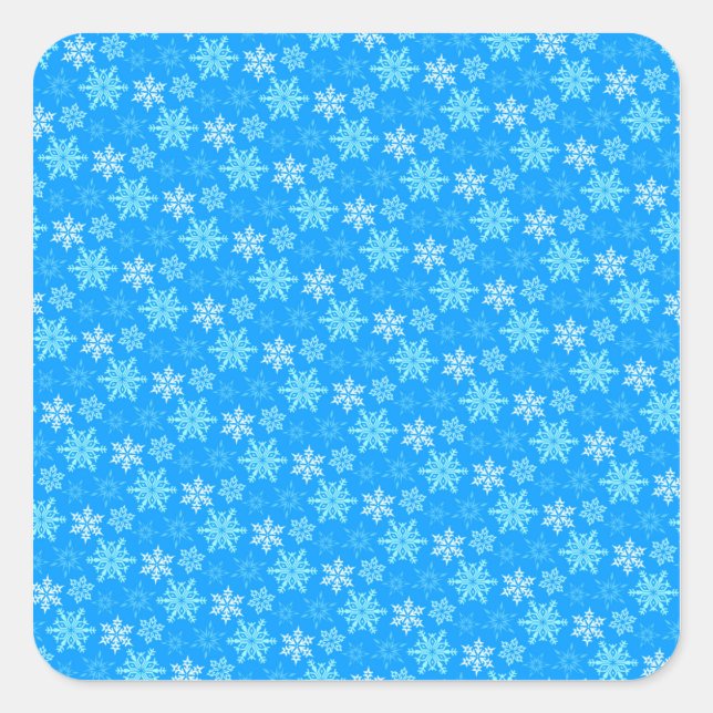 Sticker Carré Fond de flocons de neige bleus jolis (Devant)