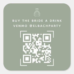 Sticker Carré Fonds Bachelorette   Acheter L'Épouse Un Verre