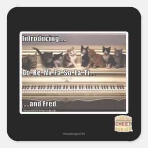 Sticker Carré Font, le Re, MI, fa, ainsi, La, Ti, Fred