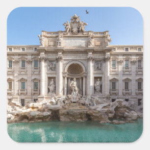 Sticker Carré Fontaine de Trevi tôt le matin - Rome, Italie