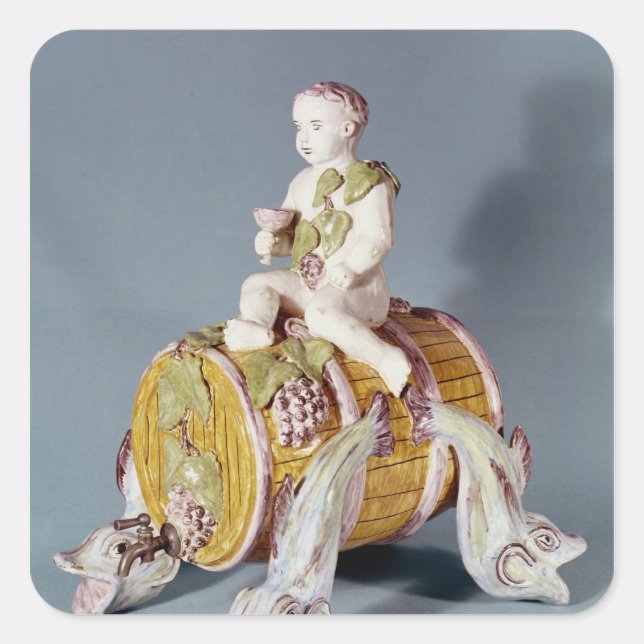 Sticker Carré Fontaine de vin en forme (Devant)