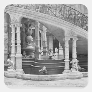 Sticker Carré Fontaine sous les escaliers de l'hôtel De
