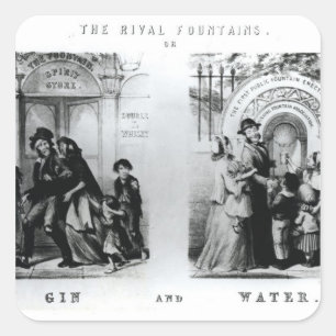 Sticker Carré Fontaines de Rival ou Gin and Water