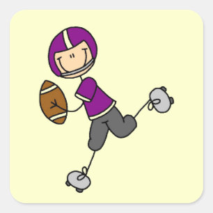 Sticker Carré Football à bâtonnets Violet