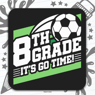 Sticker Carré Football de 8e année Premier jour Retour à l'école