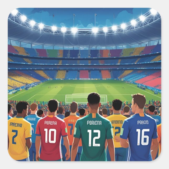 STICKER CARRÉ FOOTBALL DE LA COUPE DU MONDE 2026 (Devant)