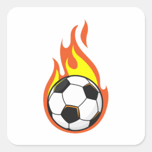 Sticker Carré Football en feu