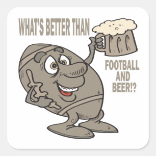 Sticker Carré Football Et Bière