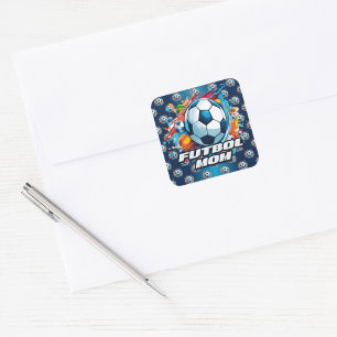 Sticker Carré Football Maman Motif de balle de football