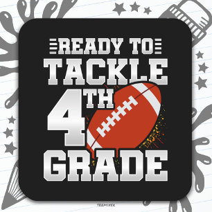 Sticker Carré Football Premier Jour 4e Année Retour À L'École
