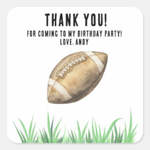 Sticker Carré Football Première année en bas fête d'anniversaire