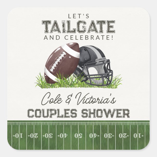 Sticker Carré Football Tailgate & Celebrate Touchdown Couples (Devant)