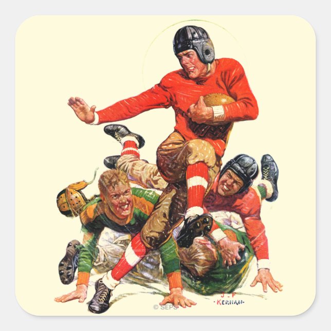 Sticker Carré Football universitaire (Devant)