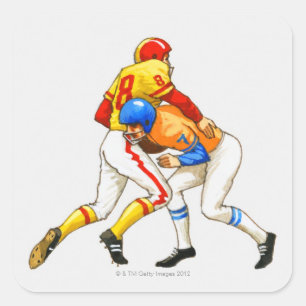 Sticker Carré Footballer américain bloquant un adversaire