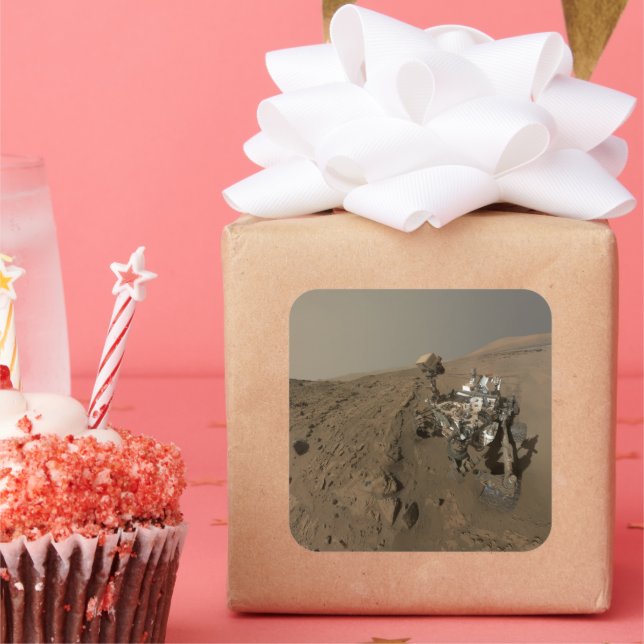 Sticker Carré Forage Mars Curiosity Red Martian Paysage (Fête)