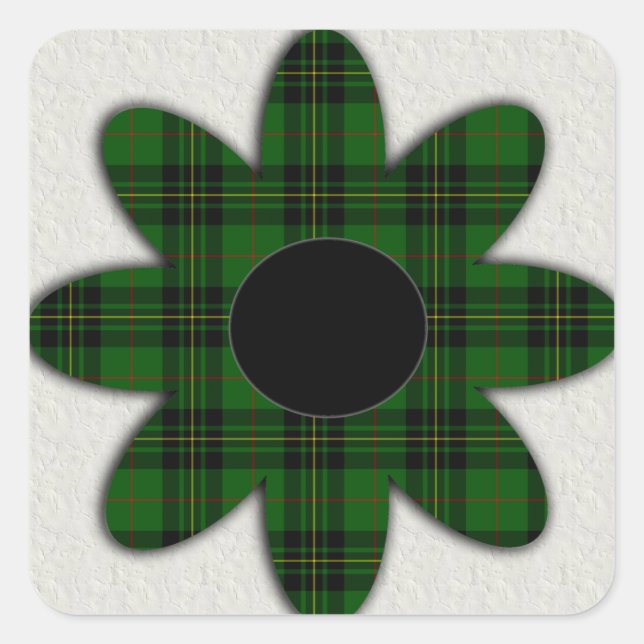 Sticker Carré Forbes Tartan Plaid Daisy (Devant)