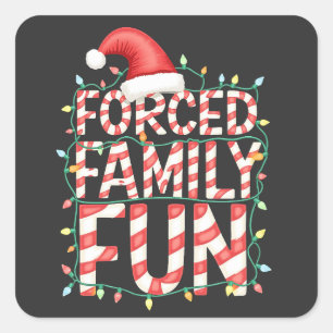 Sticker Carré Forcé Famille Amusante Amusante Famille Correspond