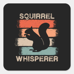 Sticker Carré Forêt animale d'écureuil