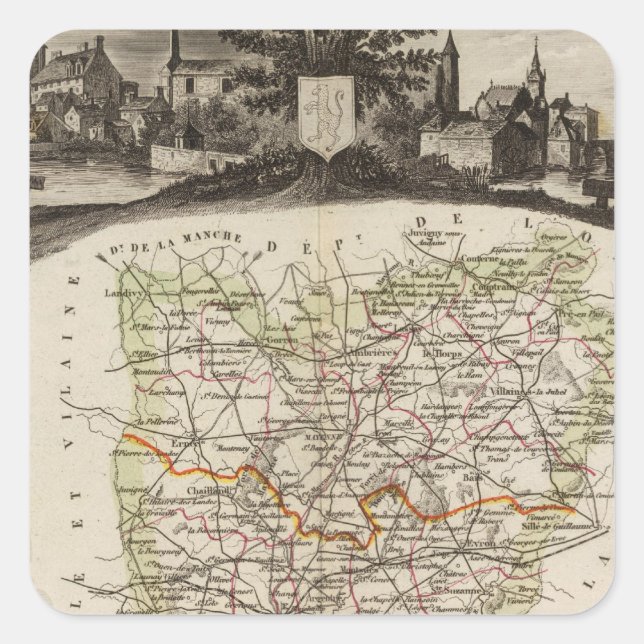 Sticker Carré Forêt, limites des districts (Devant)