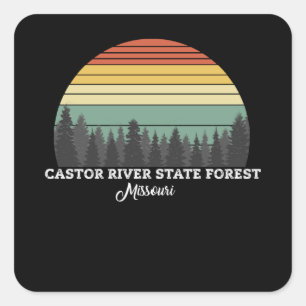 Sticker Carré Forêt nationale de Castor River Missouri